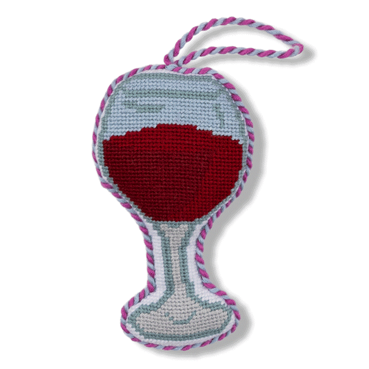 Needlepoint Icon Ornament - Red Wine - Furbish Studio