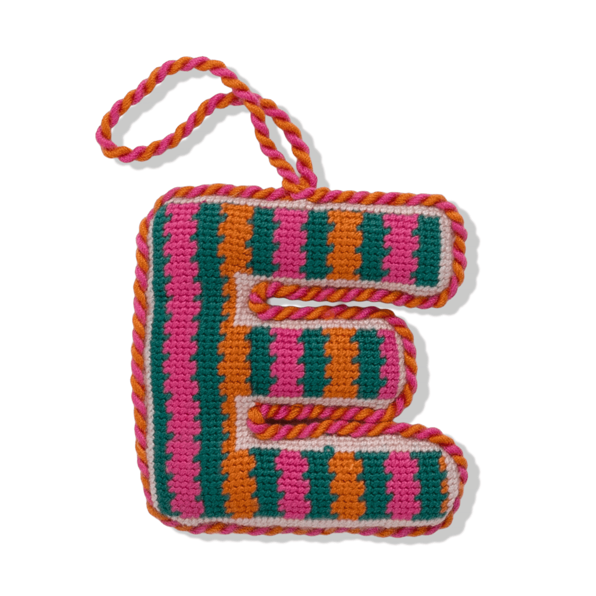 Needlepoint Monogram Ornament - E - Furbish Studio