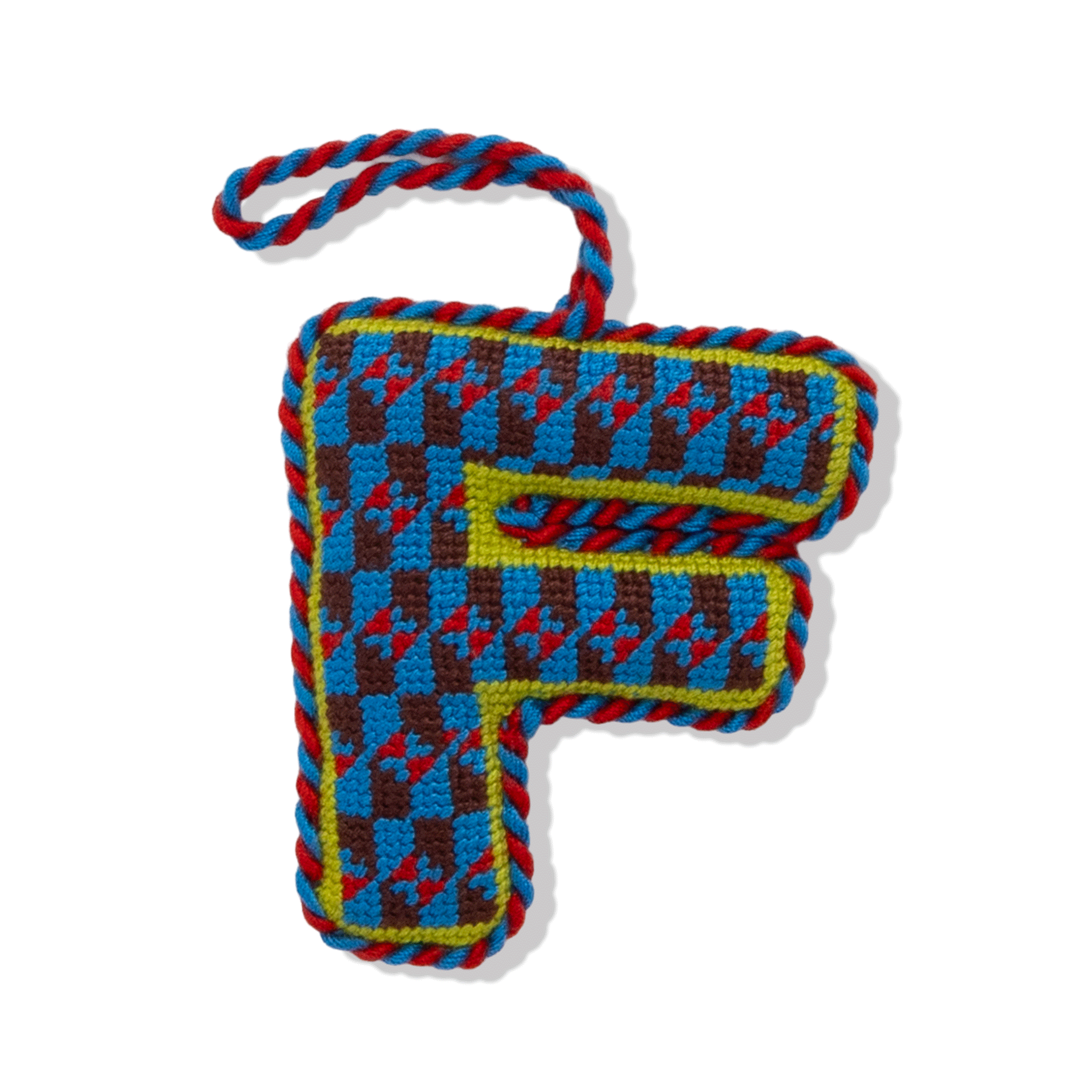 Needlepoint Monogram Ornament F - Furbish Studio