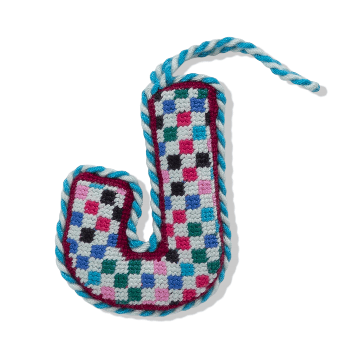 Needlepoint Monogram Ornament - J - Furbish Studio