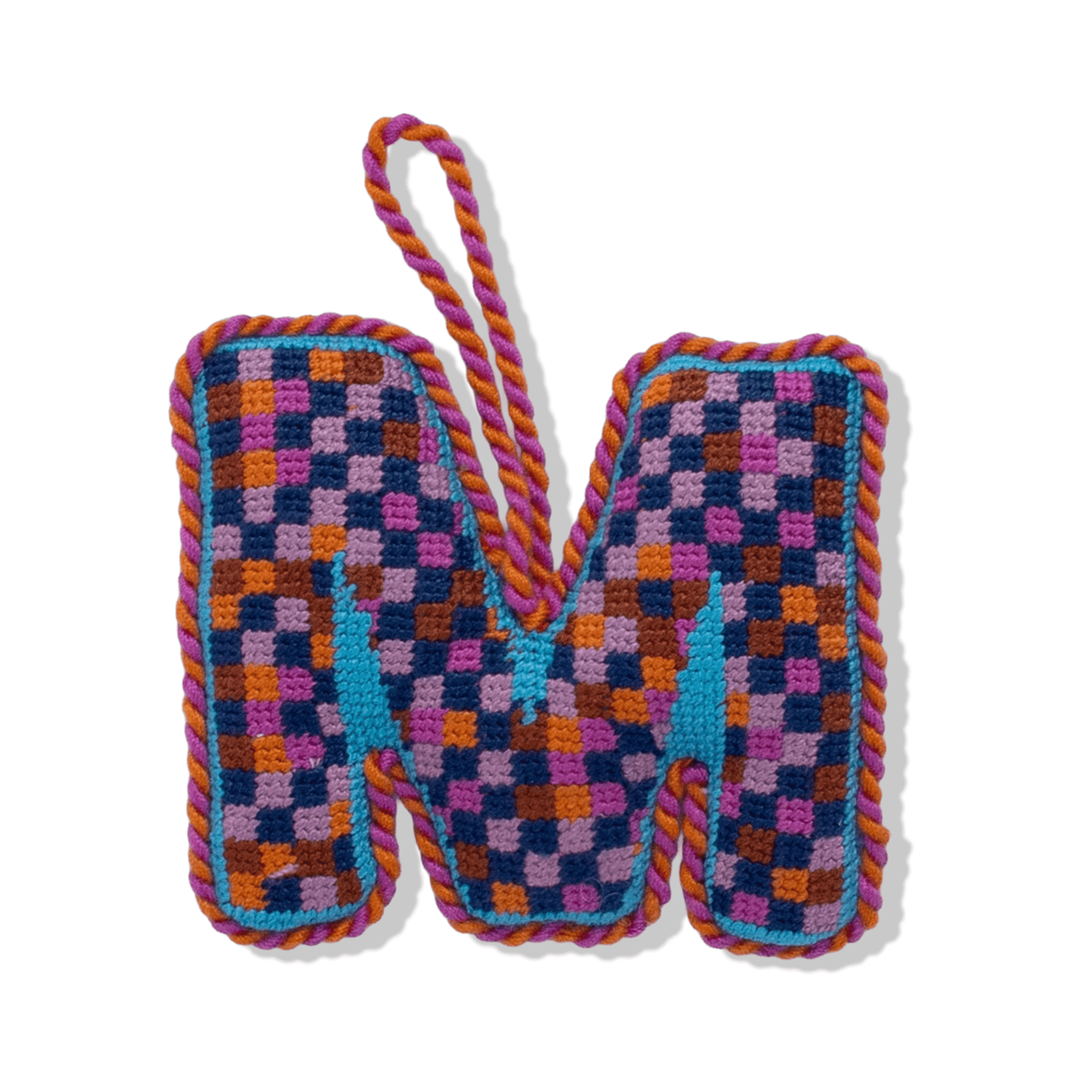 Needlepoint Monogram Ornament - M - Furbish Studio