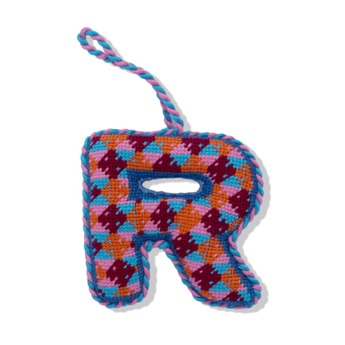 Needlepoint Monogram Ornament - R - Furbish Studio