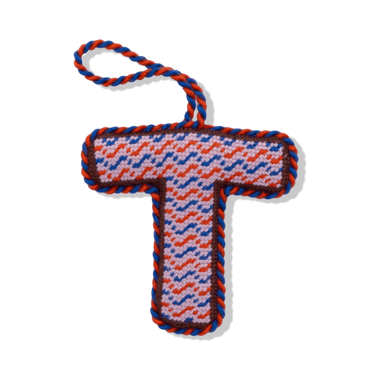 Needlepoint Monogram Ornament - T - Furbish Studio