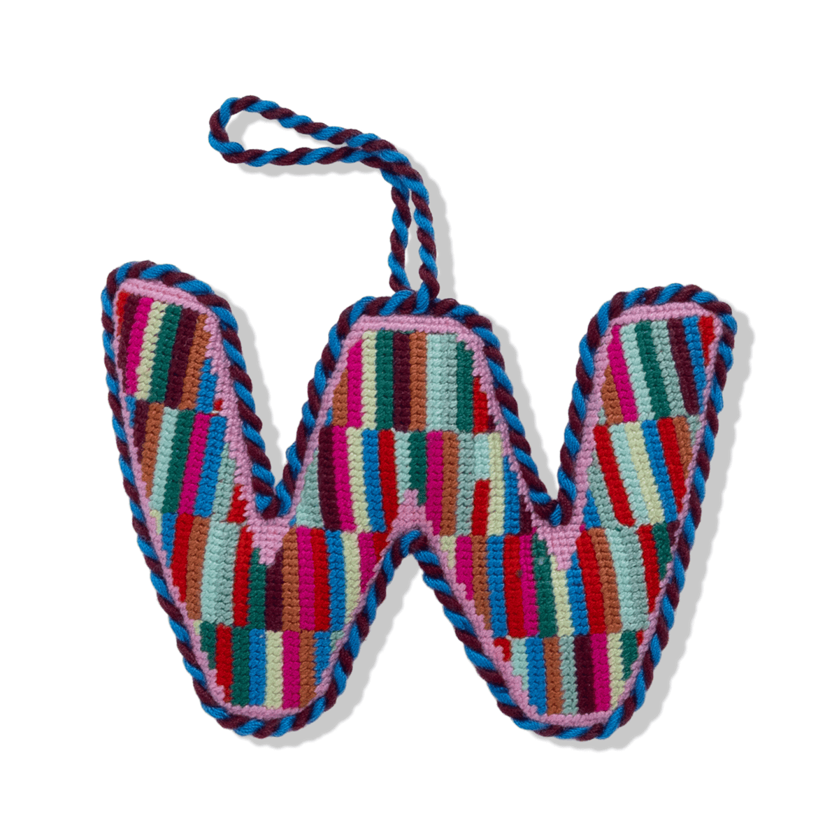 Needlepoint Monogram Ornament - W - Furbish Studio