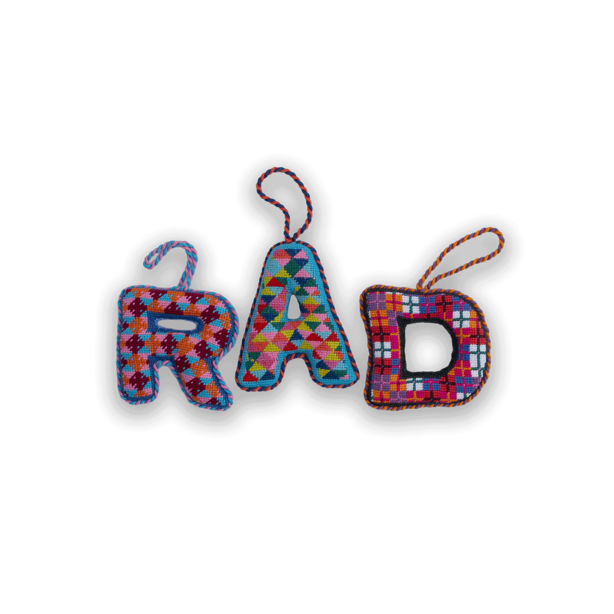 Needlepoint Monogram Ornament - R - Furbish Studio