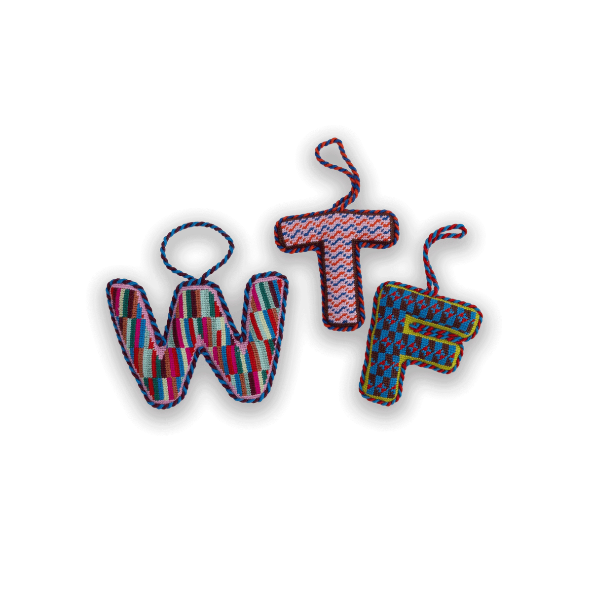 Needlepoint Monogram Ornament - F - Furbish Studio