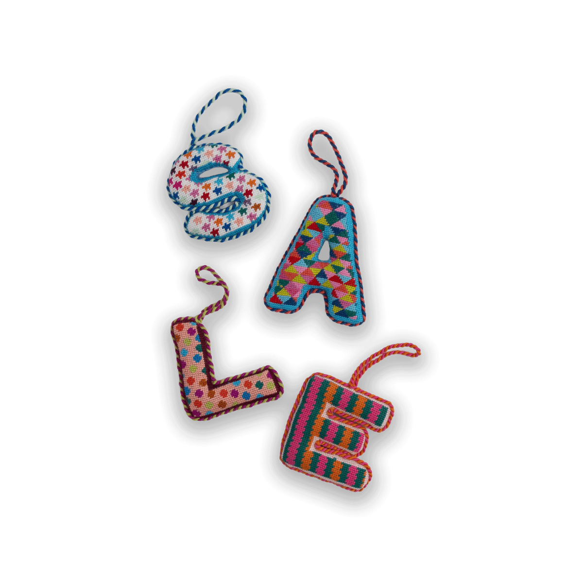 Needlepoint Monogram Ornament - S