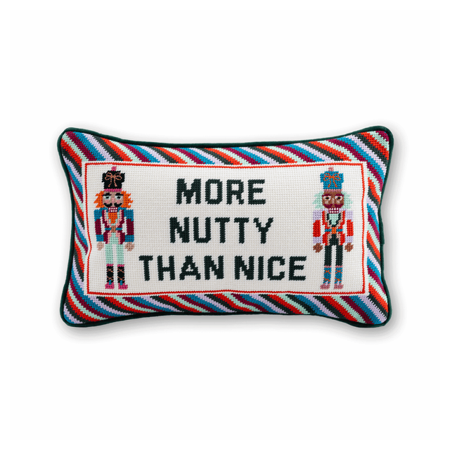 More Nutty Needlepoint Pillow - Furbish Studio