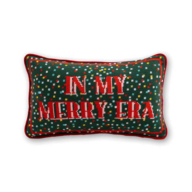Merry Era Needlepoint Pillow - Furbish Studio