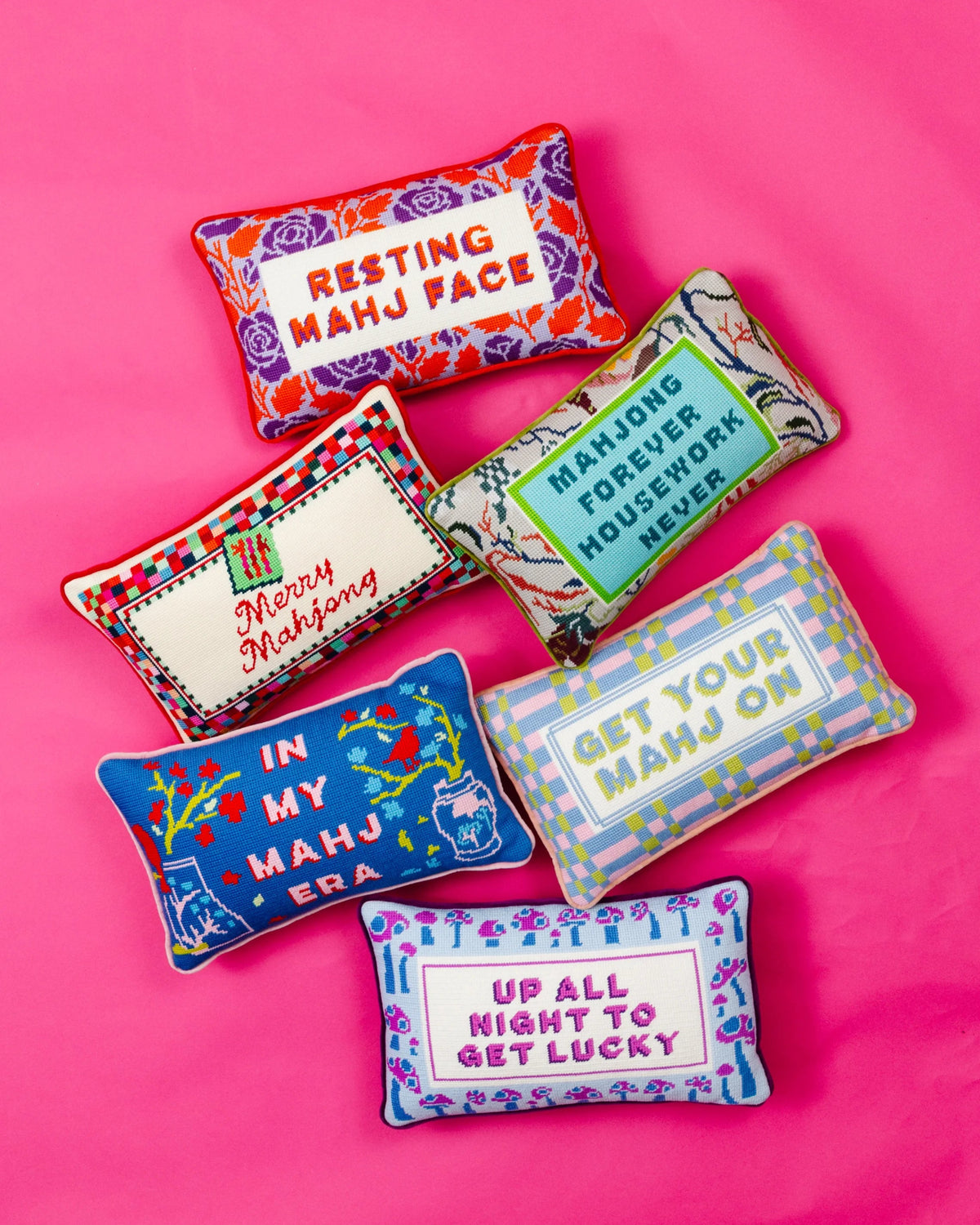 In My Mahj Era Needlepoint Pillow - Furbish Studio