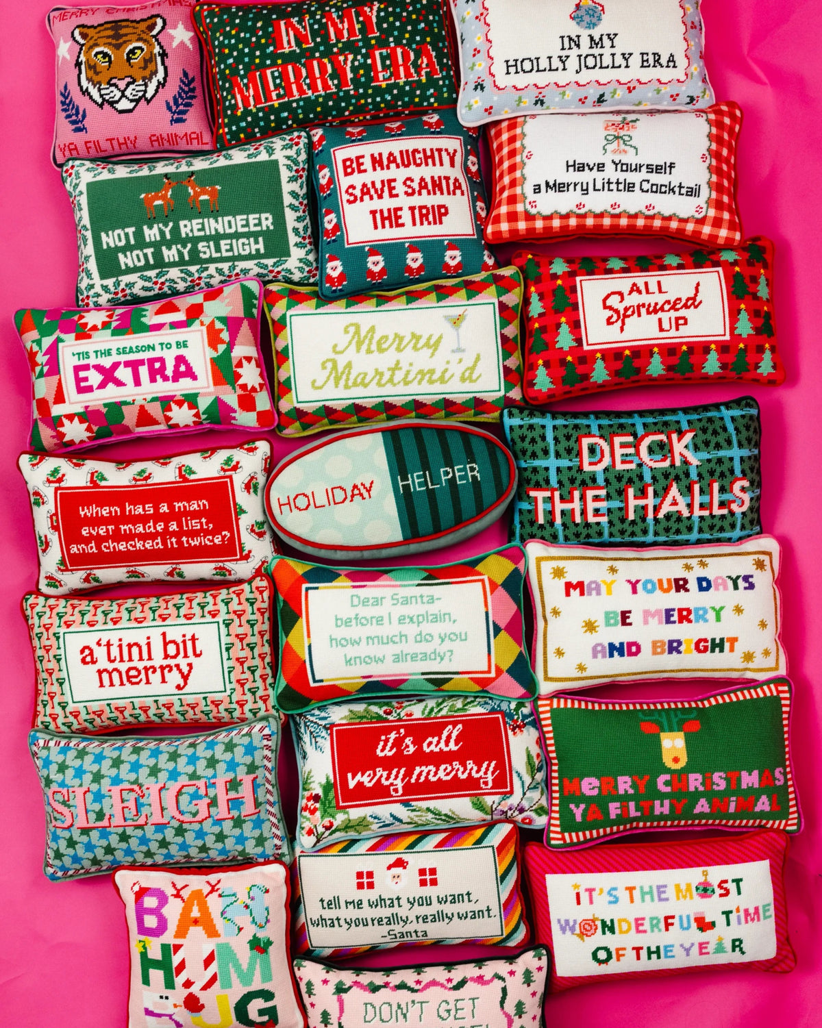 Dear Santa Needlepoint Pillow - Furbish Studio