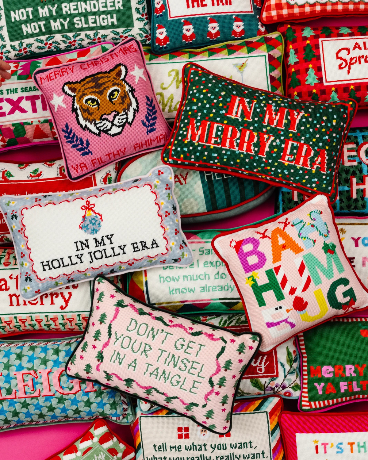 Bah Humbug Needlepoint Pillow - Furbish Studio