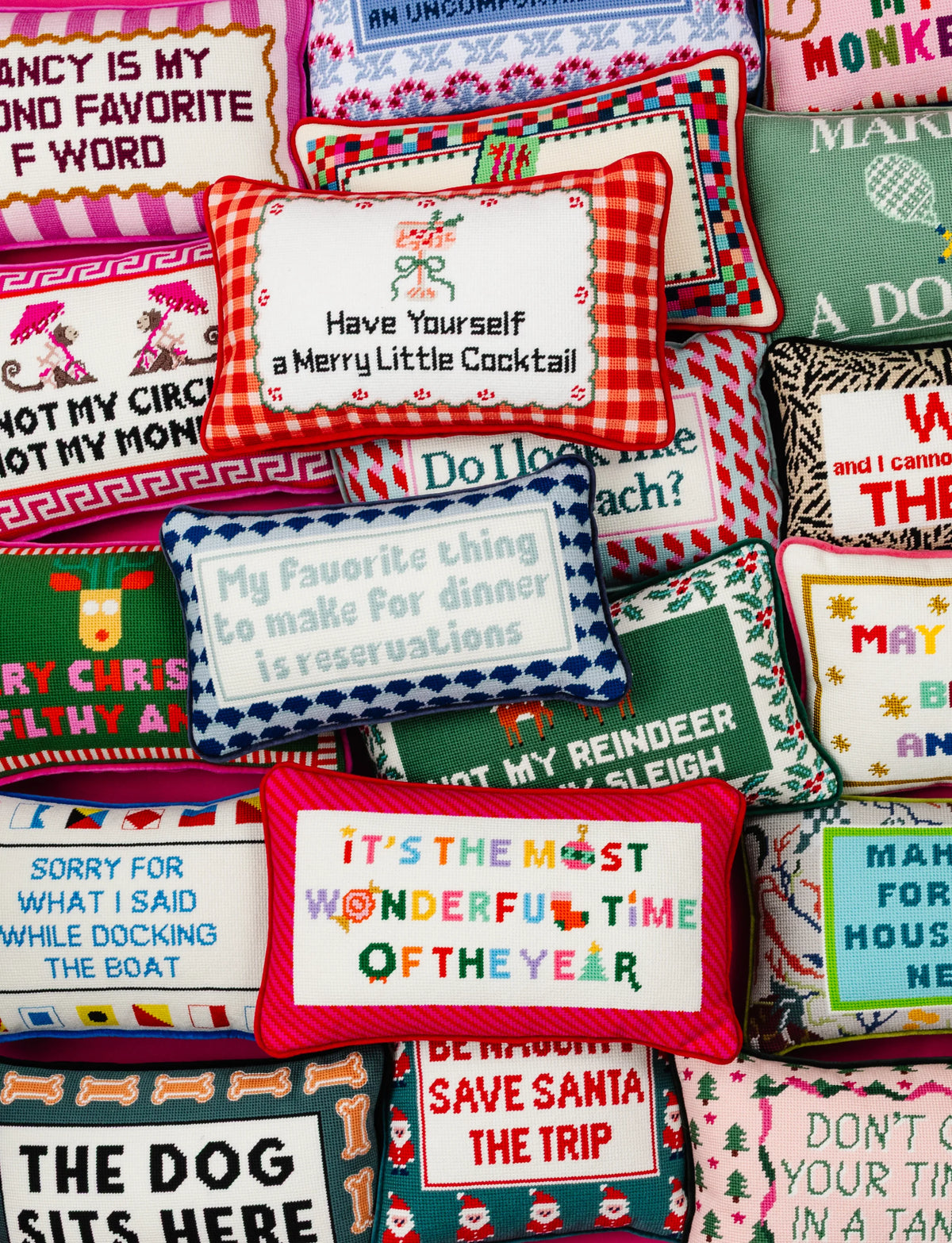 Most Wonderful Time Needlepoint Pillow - Furbish Studio