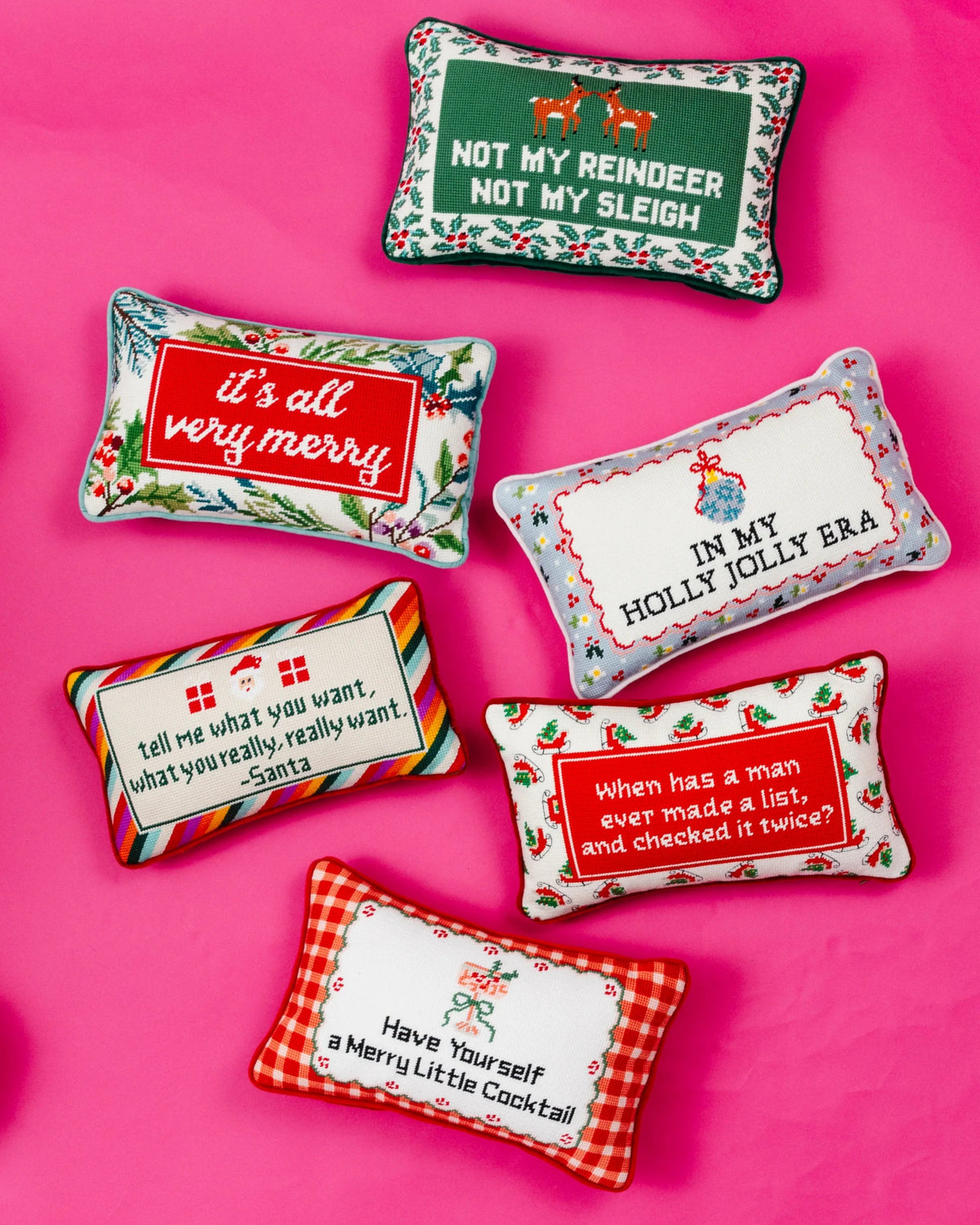 Very Merry Needlepoint Pillow - Furbish Studio