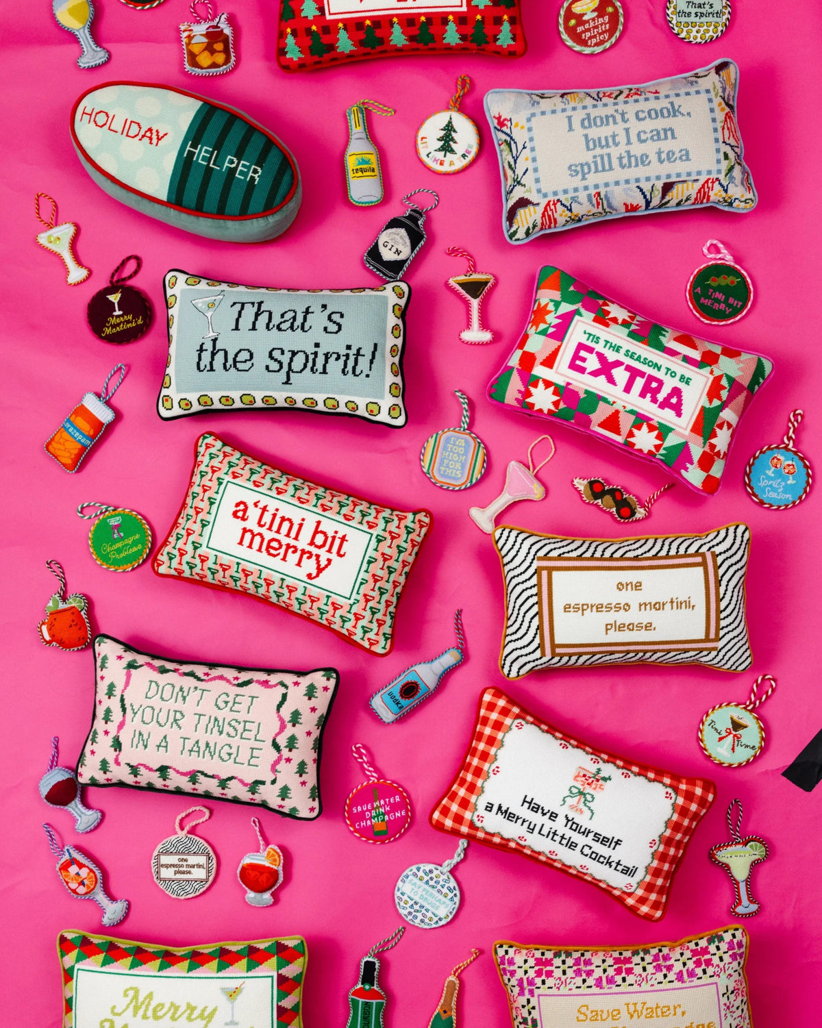 A Tini Bit Merry Needlepoint Pillow - Furbish Studio