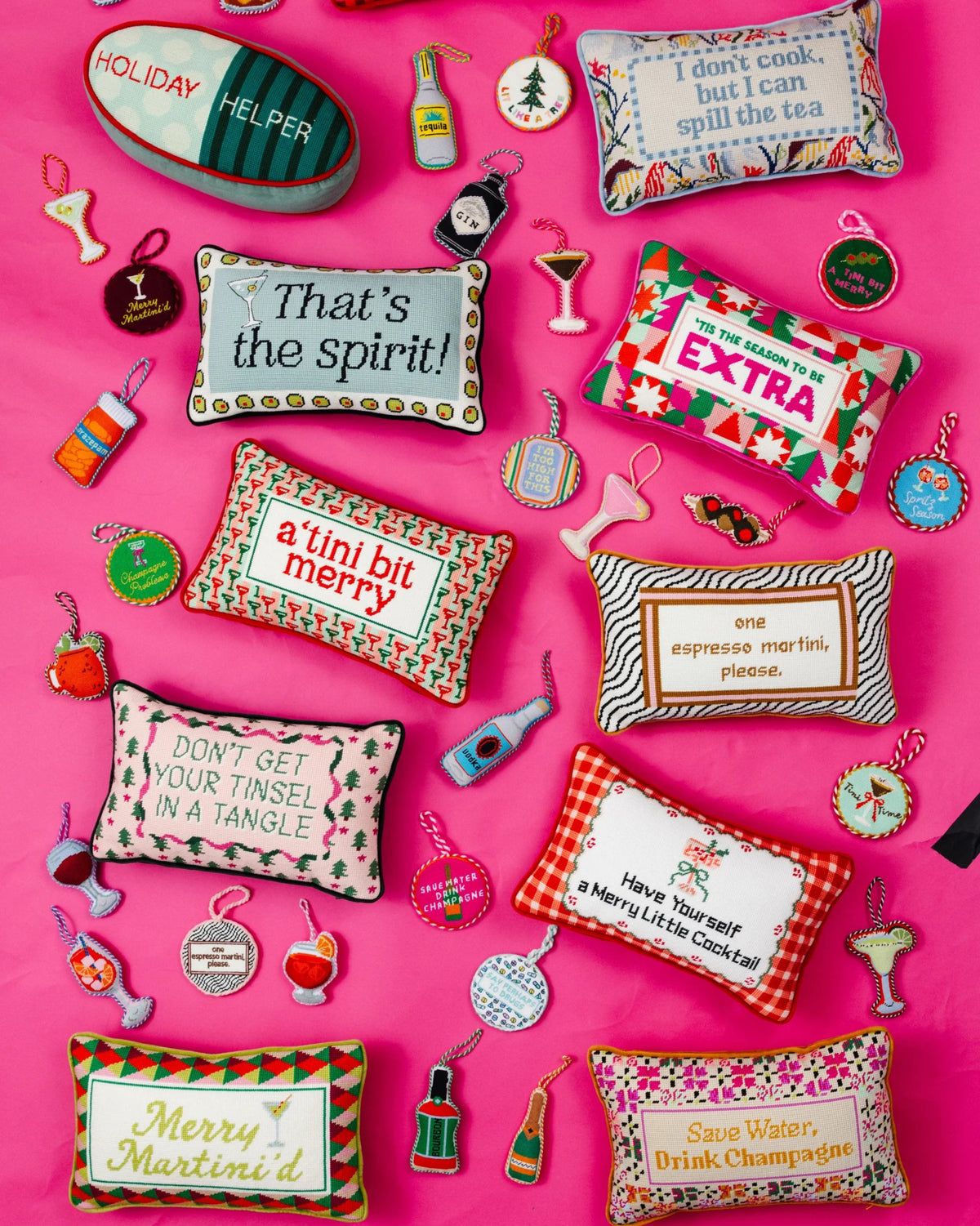 Espresso Martini Needlepoint Pillow - Furbish Studio