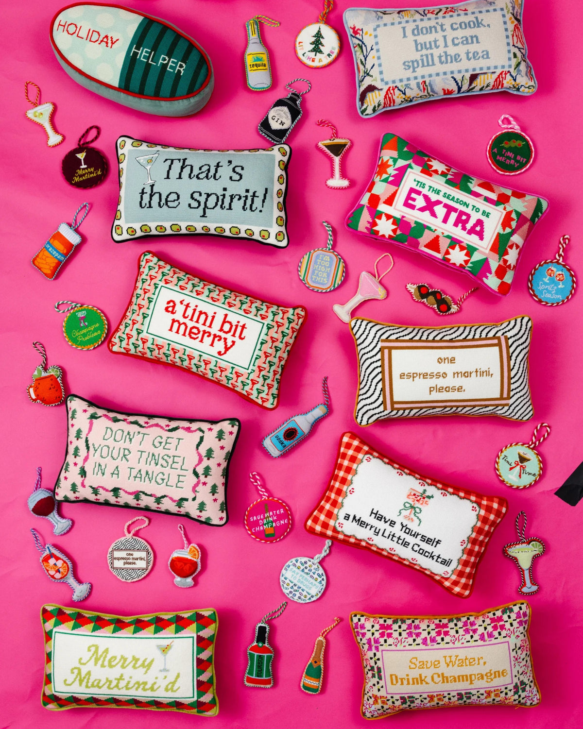 Tinsel in a Tangle Needlepoint Pillow - Furbish Studio
