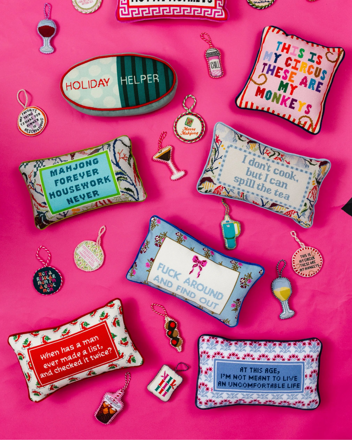 Check it Twice Needlepoint Pillow - Furbish Studio