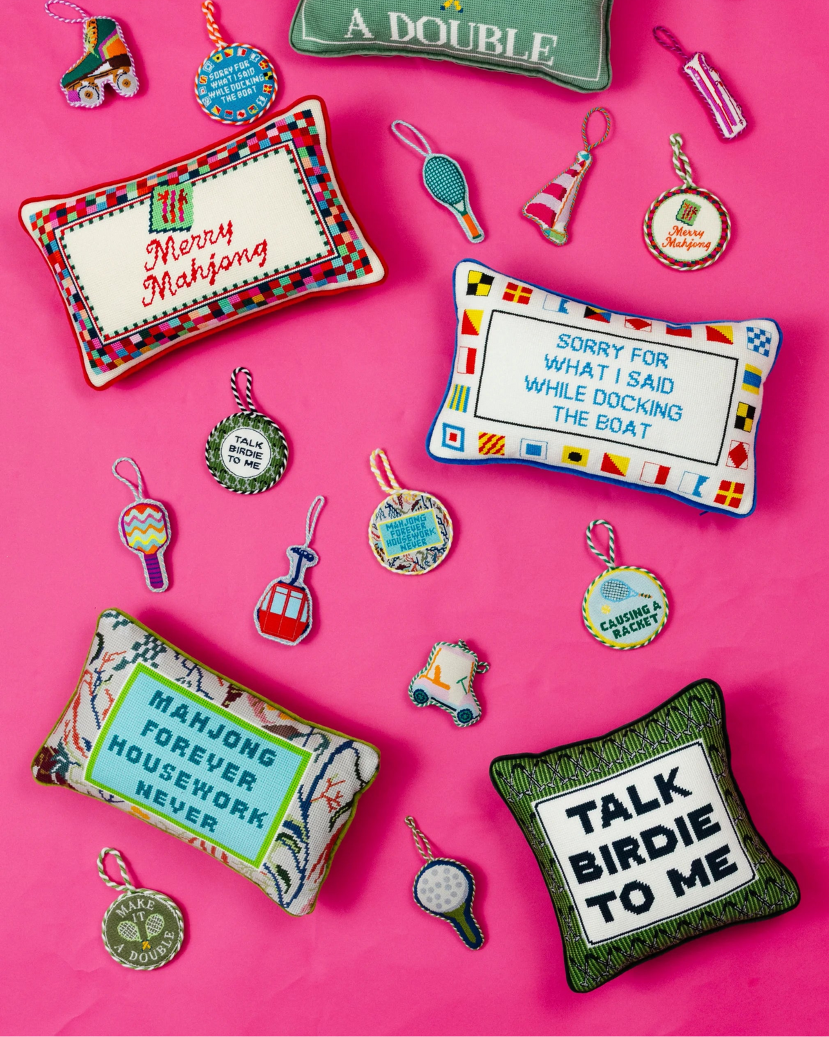 Talk Birdie To Me Needlepoint Pillow - Furbish Studio