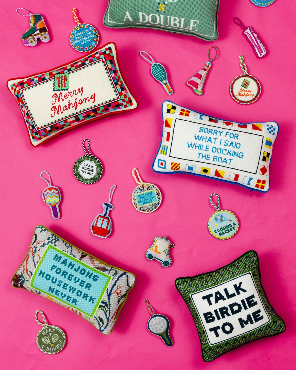 Mahjong Needlepoint Pillow - Furbish Studio