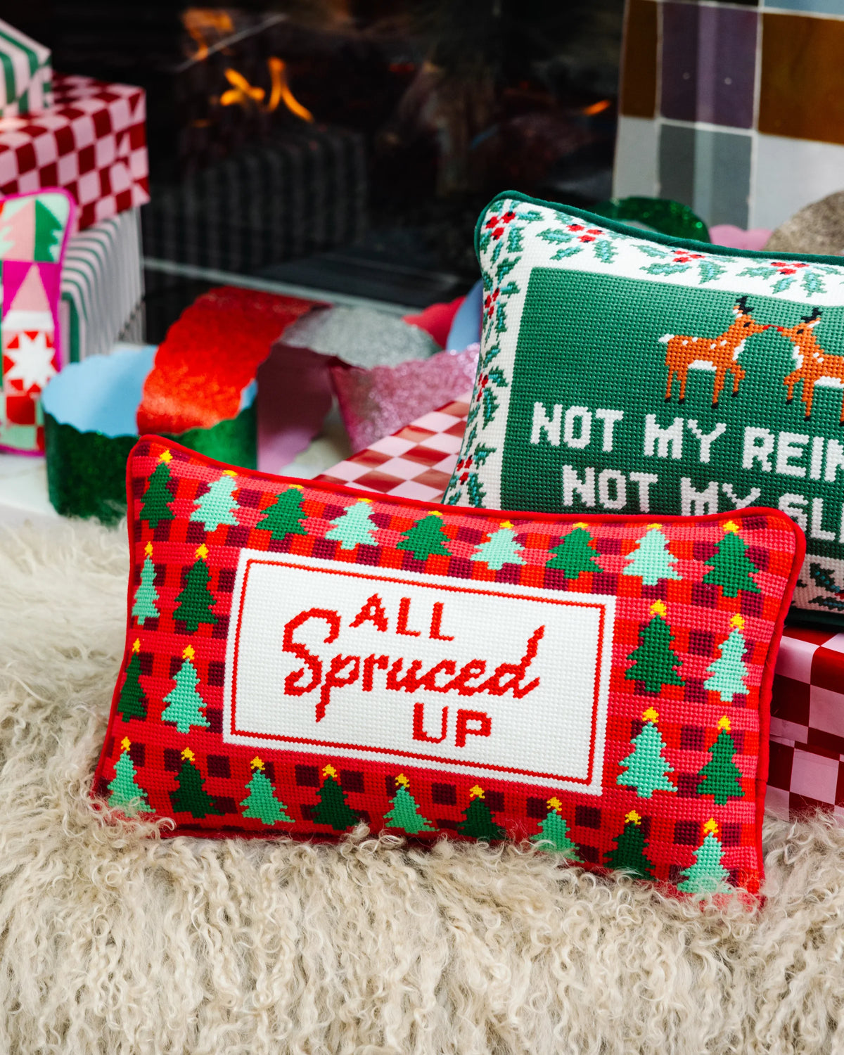 All Spruced Up Needlepoint Pillow - Furbish Studio