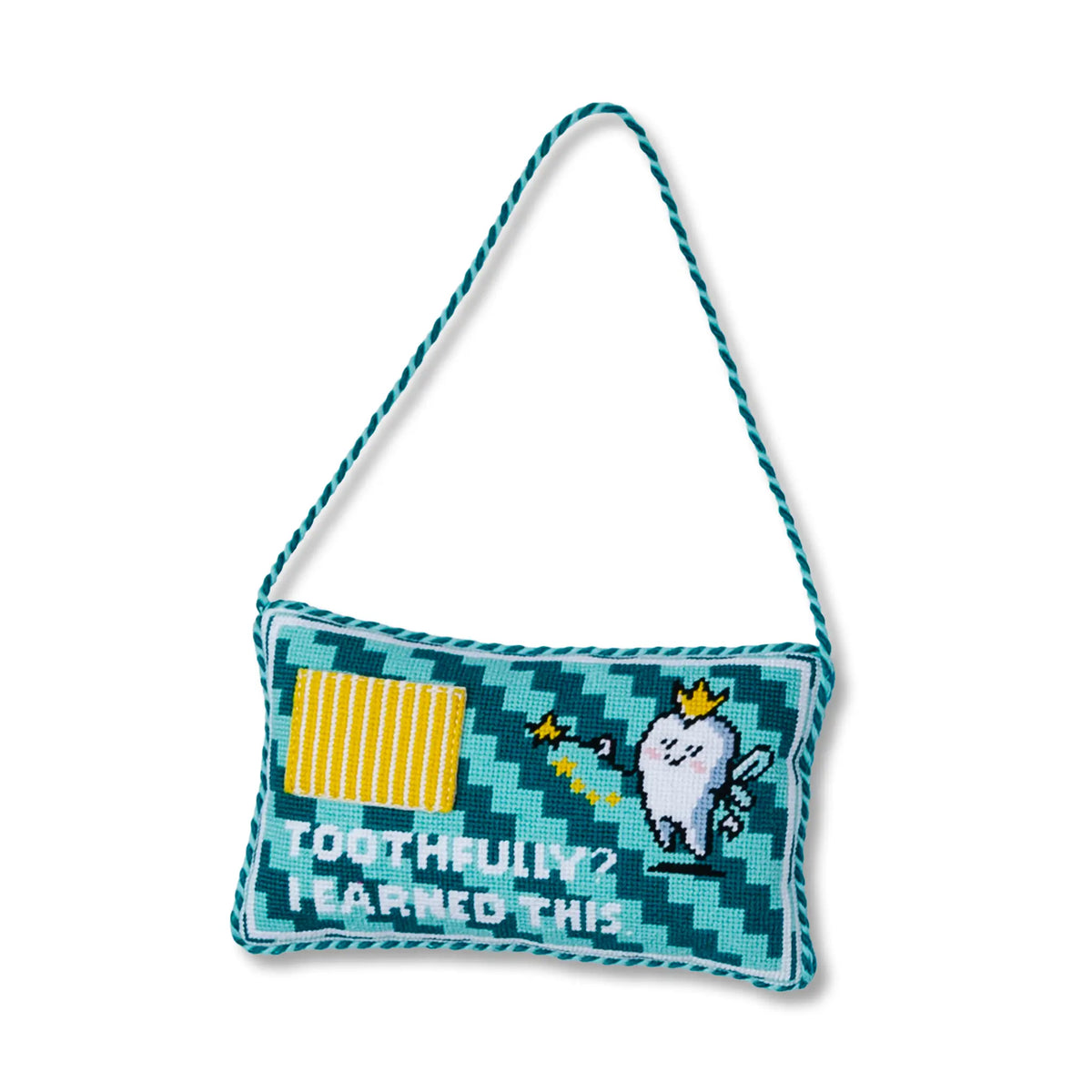 Toothfully Tooth Fairy Needlepoint Pillow - Furbish Studio