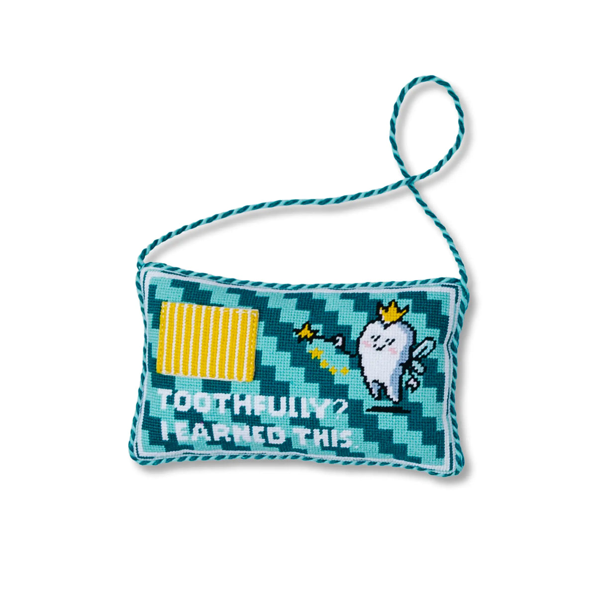 Toothfully Tooth Fairy Needlepoint Pillow - Furbish Studio