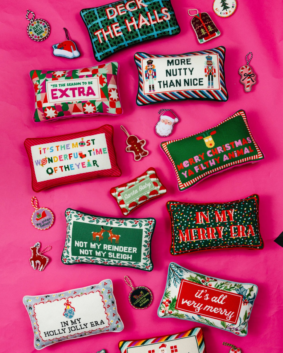 More Nutty Needlepoint Pillow - Furbish Studio