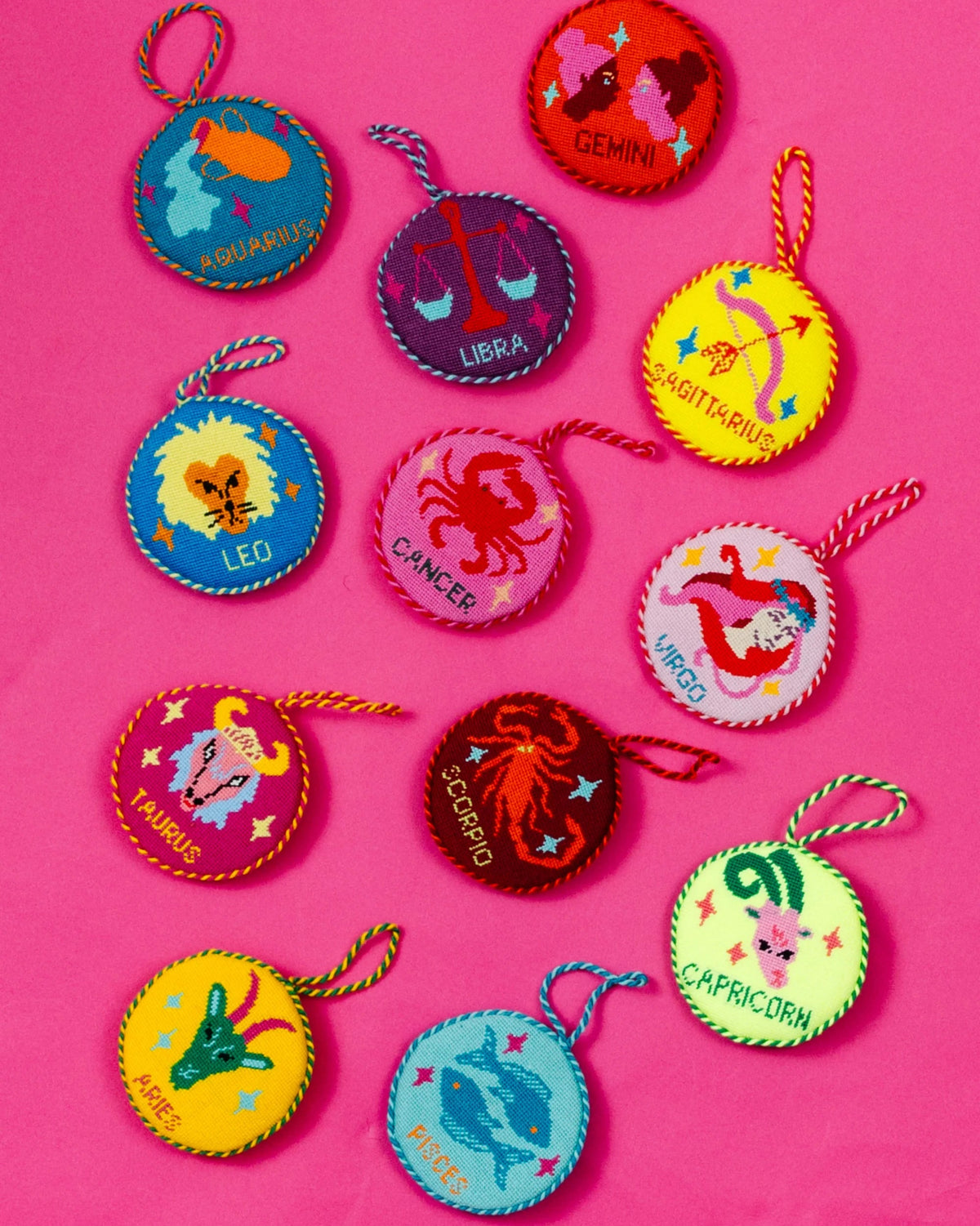 Needlepoint Zodiac Ornament - Virgo - Furbish Studio