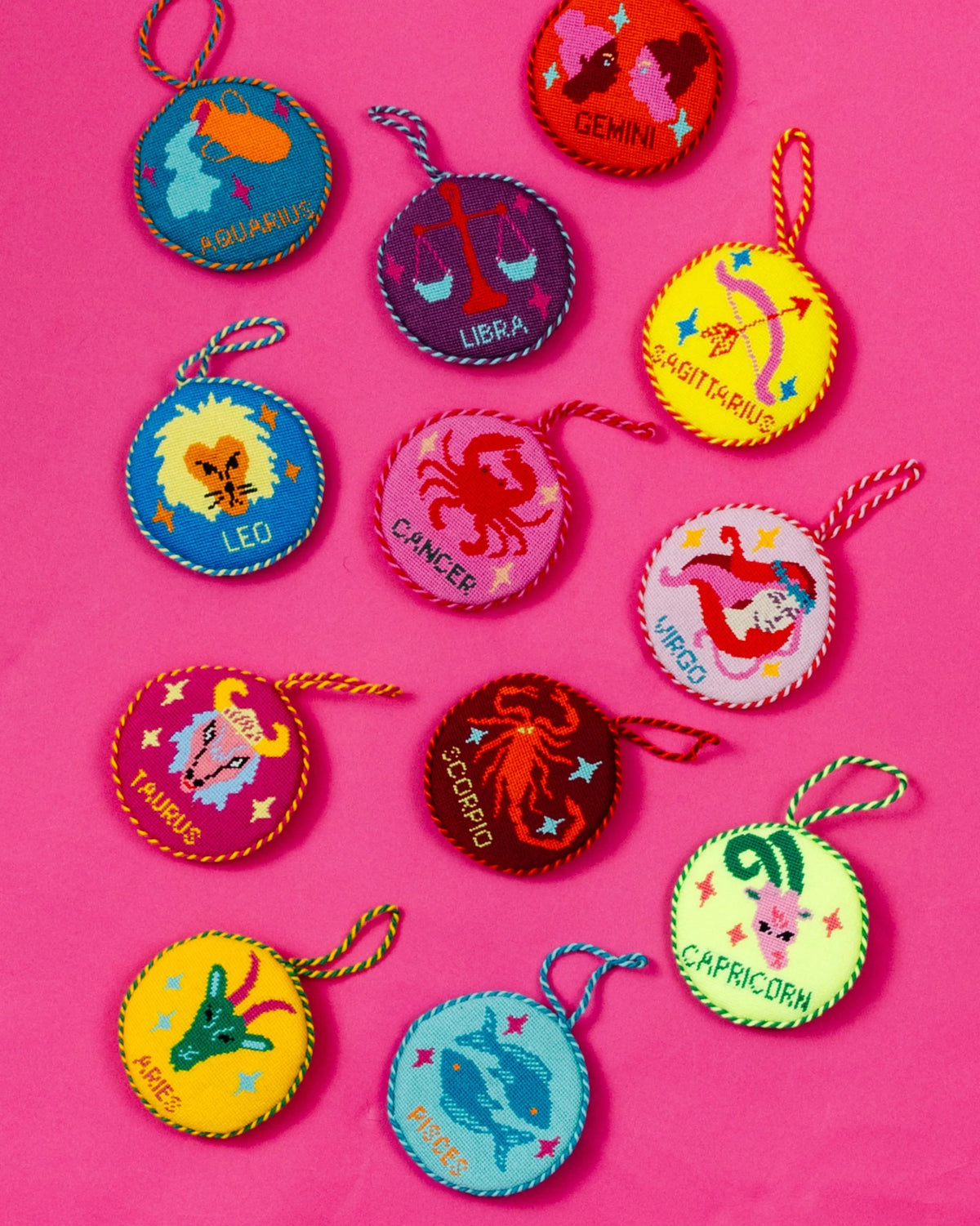 Needlepoint Zodiac Ornament - Scorpio - Furbish Studio
