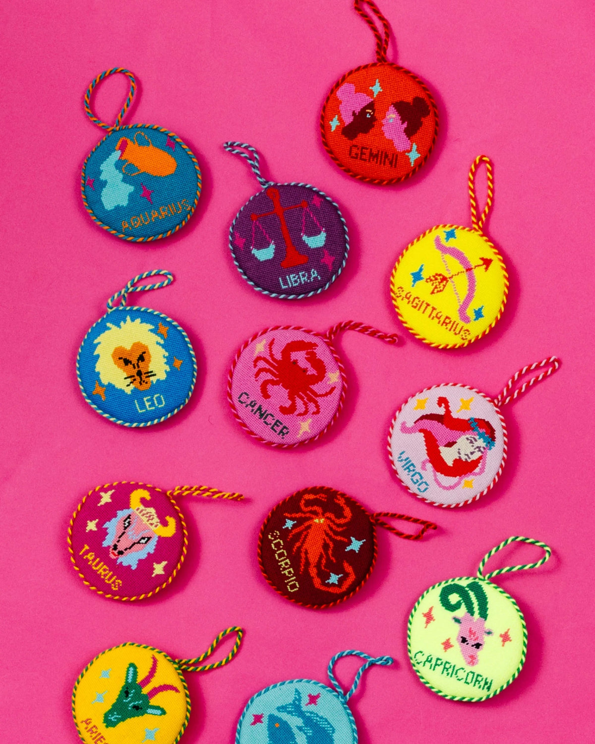 Needlepoint Zodiac Ornament - Libra - Furbish Studio