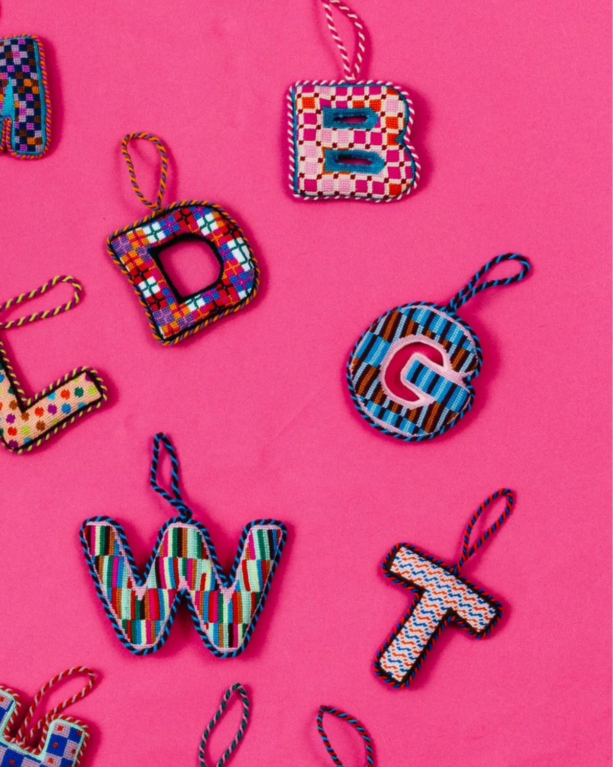 Needlepoint Monogram Ornament - G - Furbish Studio