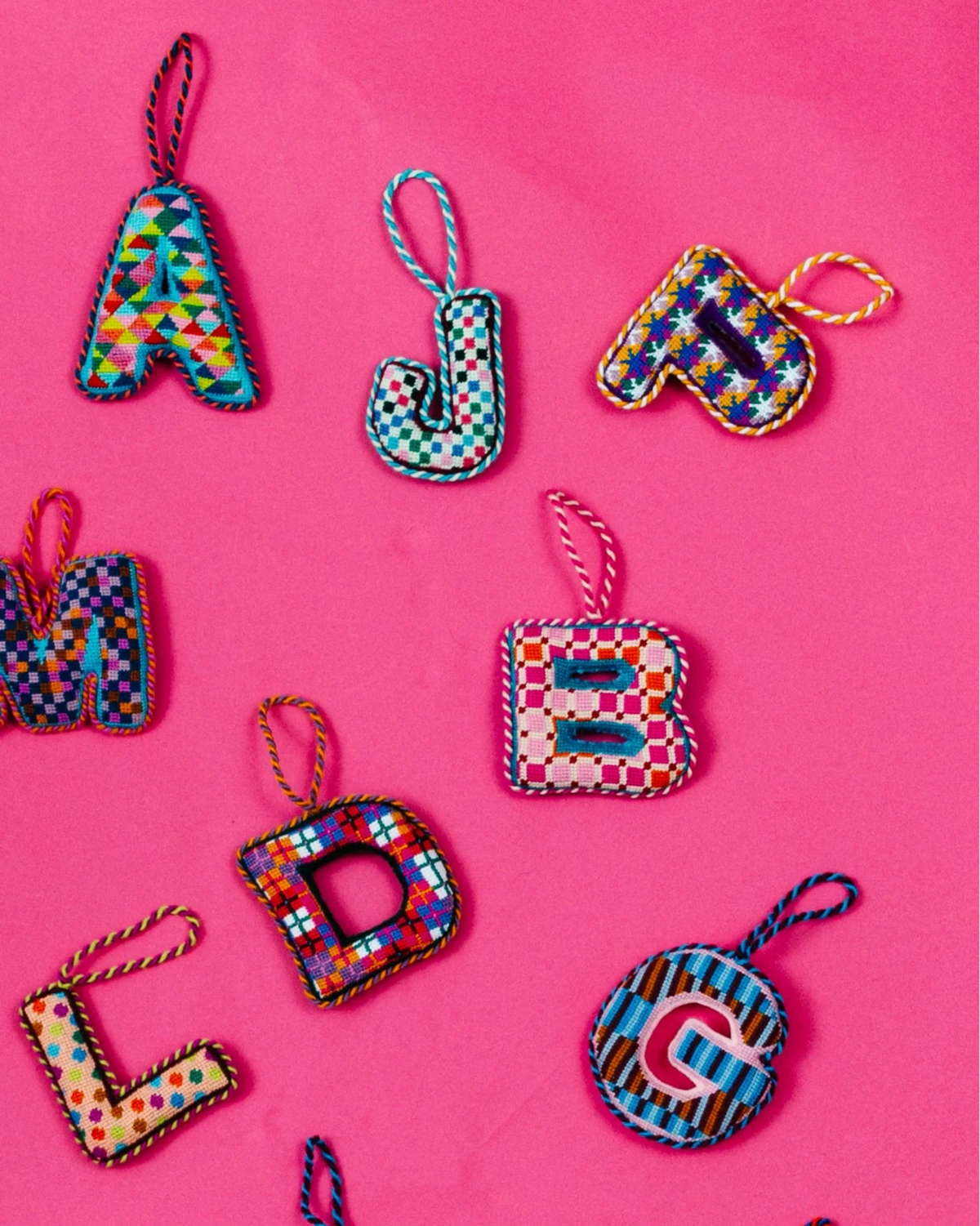 Needlepoint Monogram Ornament - P