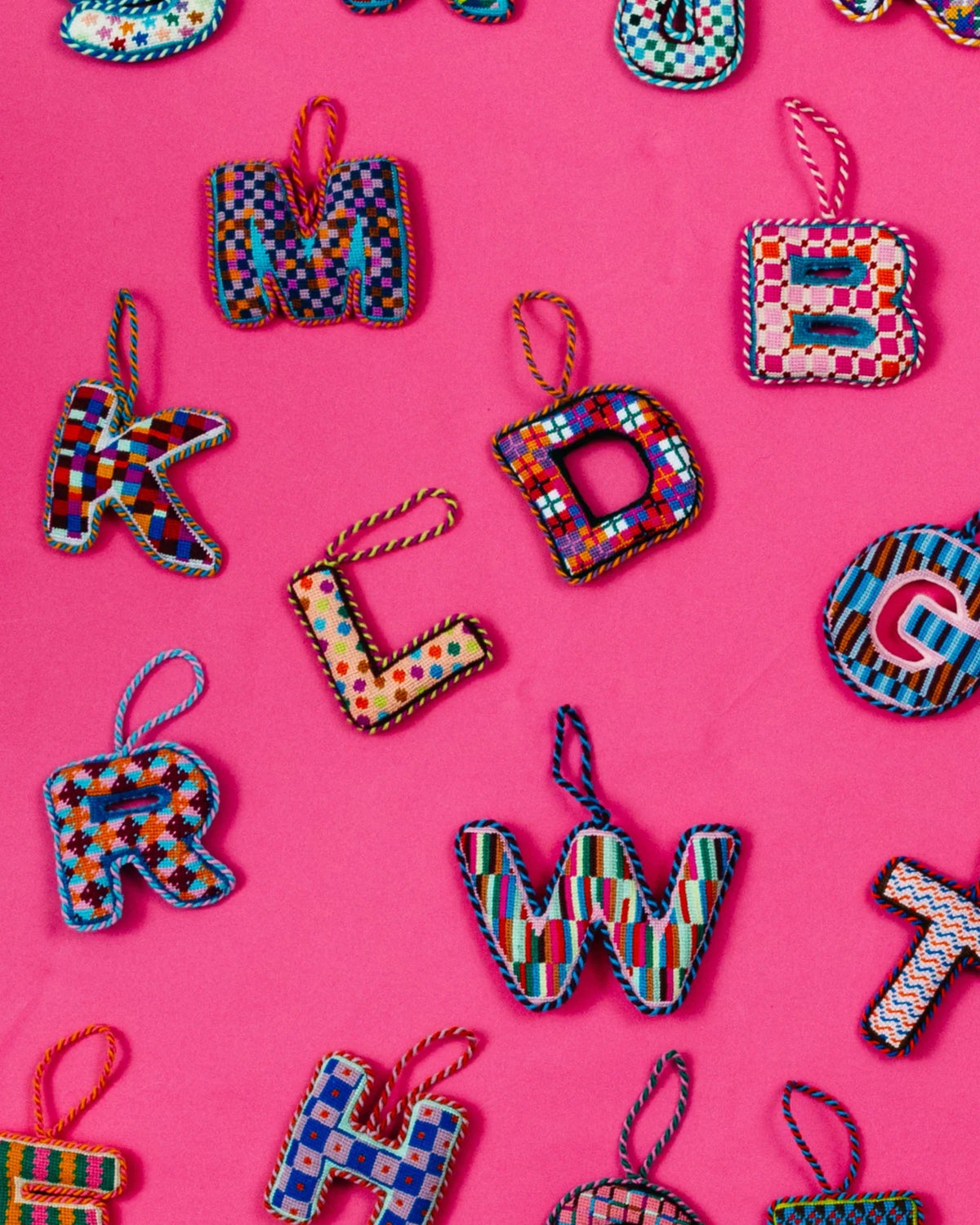 Needlepoint Monogram Ornament - L - Furbish Studio