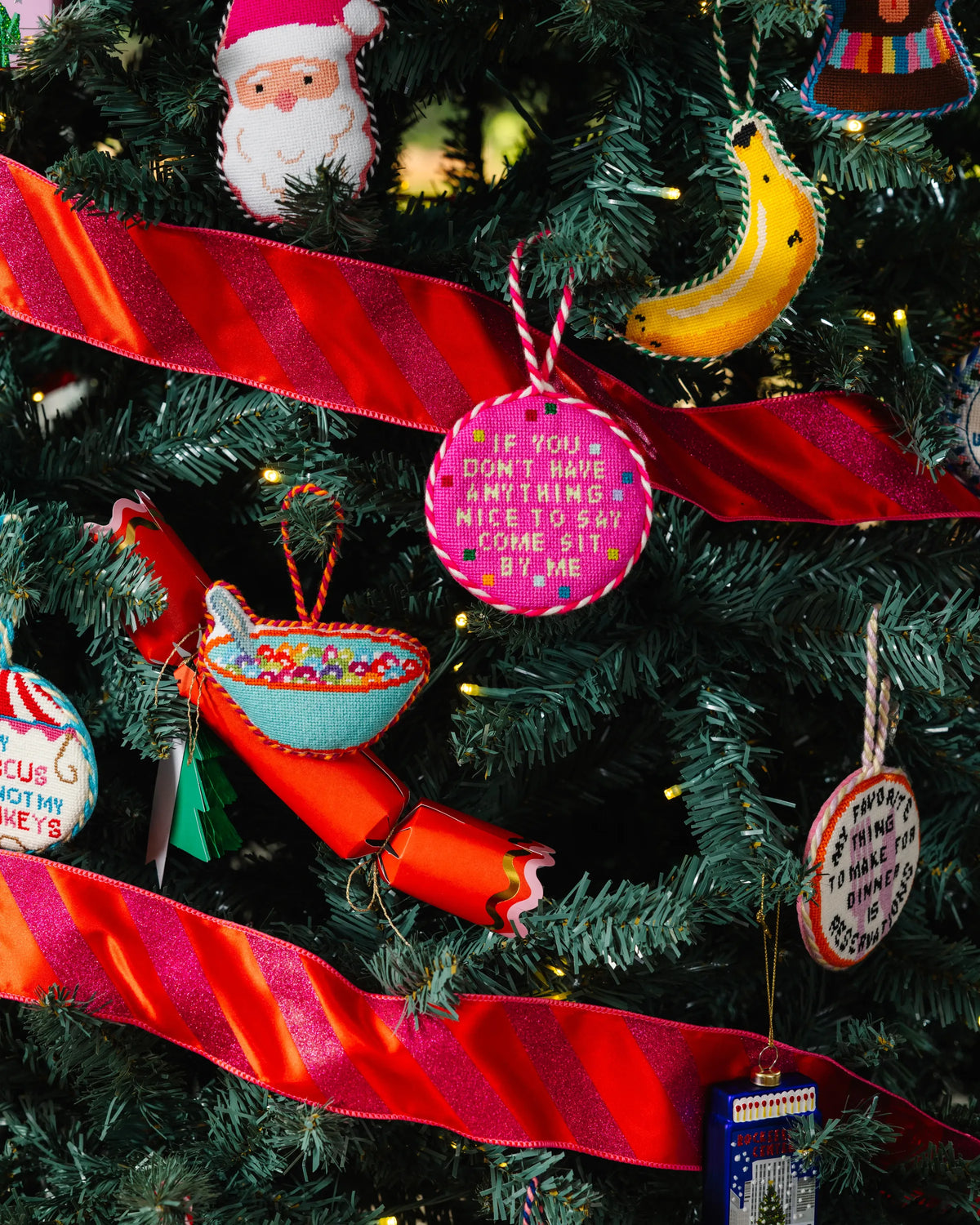 Needlepoint Ornament - Come Sit By Me - Furbish Studio