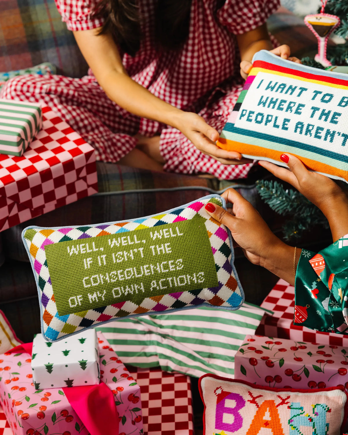 Well Well Well Needlepoint Pillow - Furbish Studio