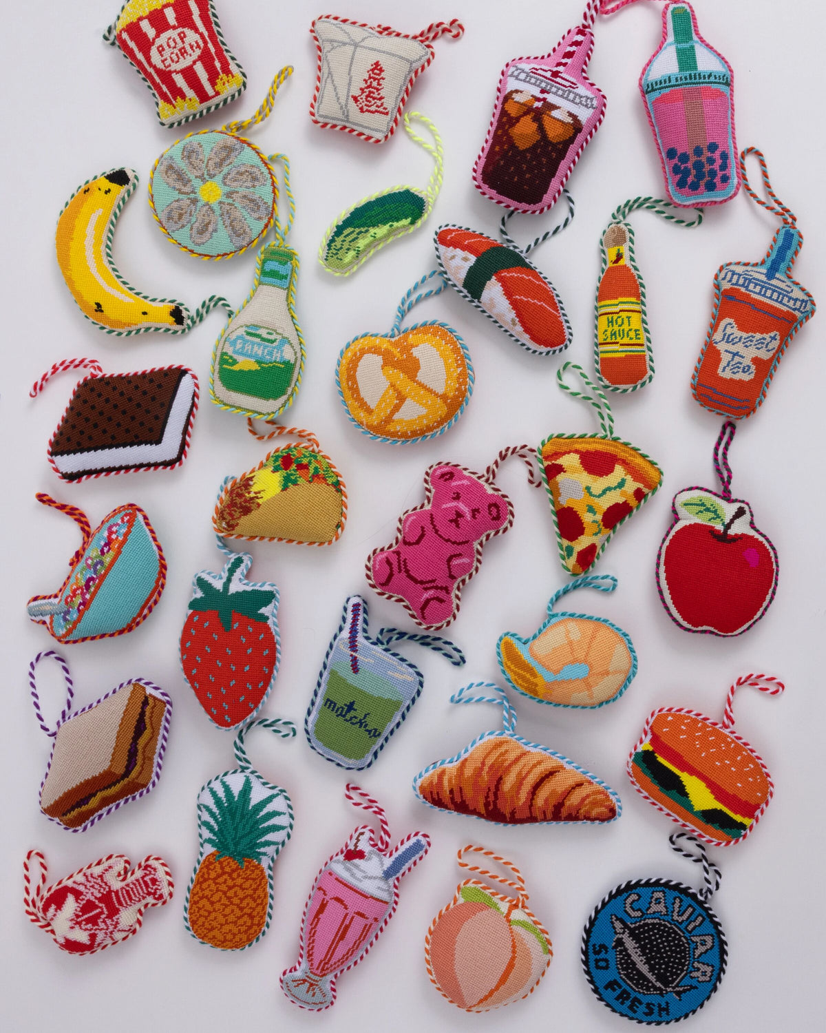 Needlepoint Icon Ornament - Peach - Furbish Studio