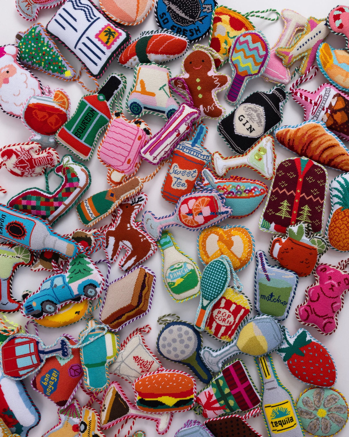 Needlepoint Icon Ornament  - Airplane - Furbish Studio