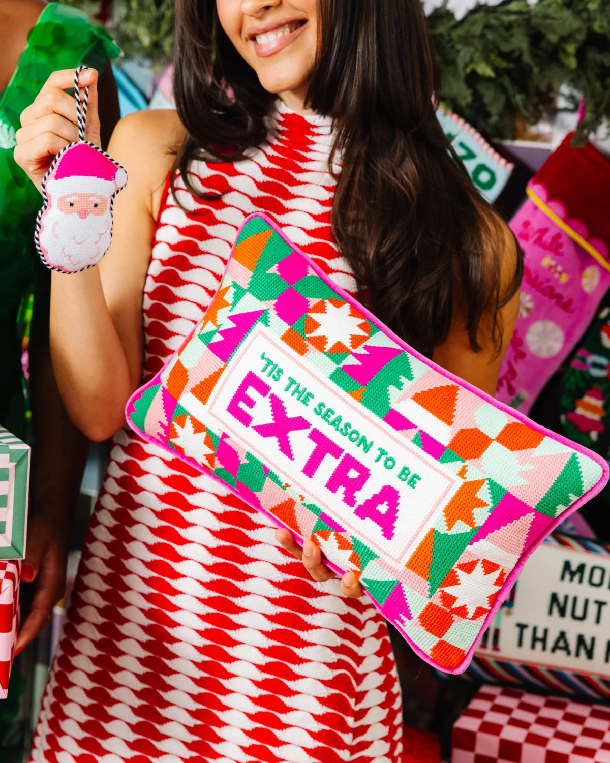 Tis the Extra Season Needlepoint Pillow - Furbish Studio