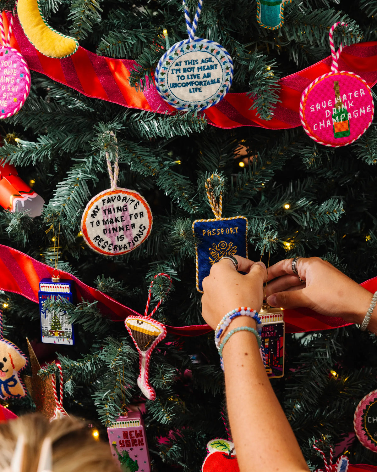 Needlepoint Ornament - Uncomfortable Life - Furbish Studio