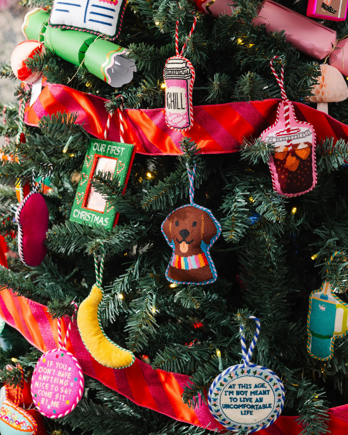 Needlepoint Icon Ornament - Diet Soda - Furbish Studio