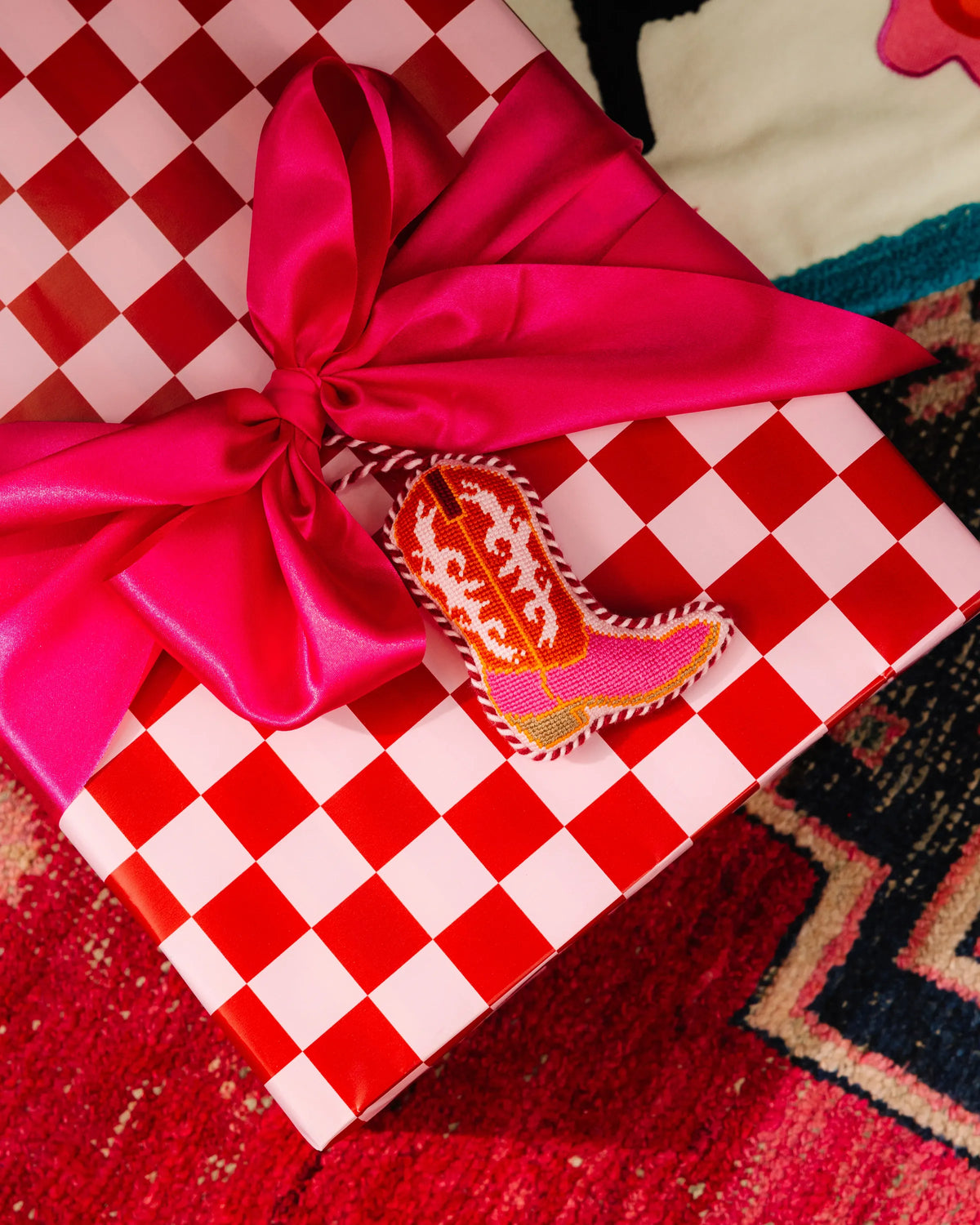 Needlepoint Icon Ornament - Cowboy Boot - Furbish Studio