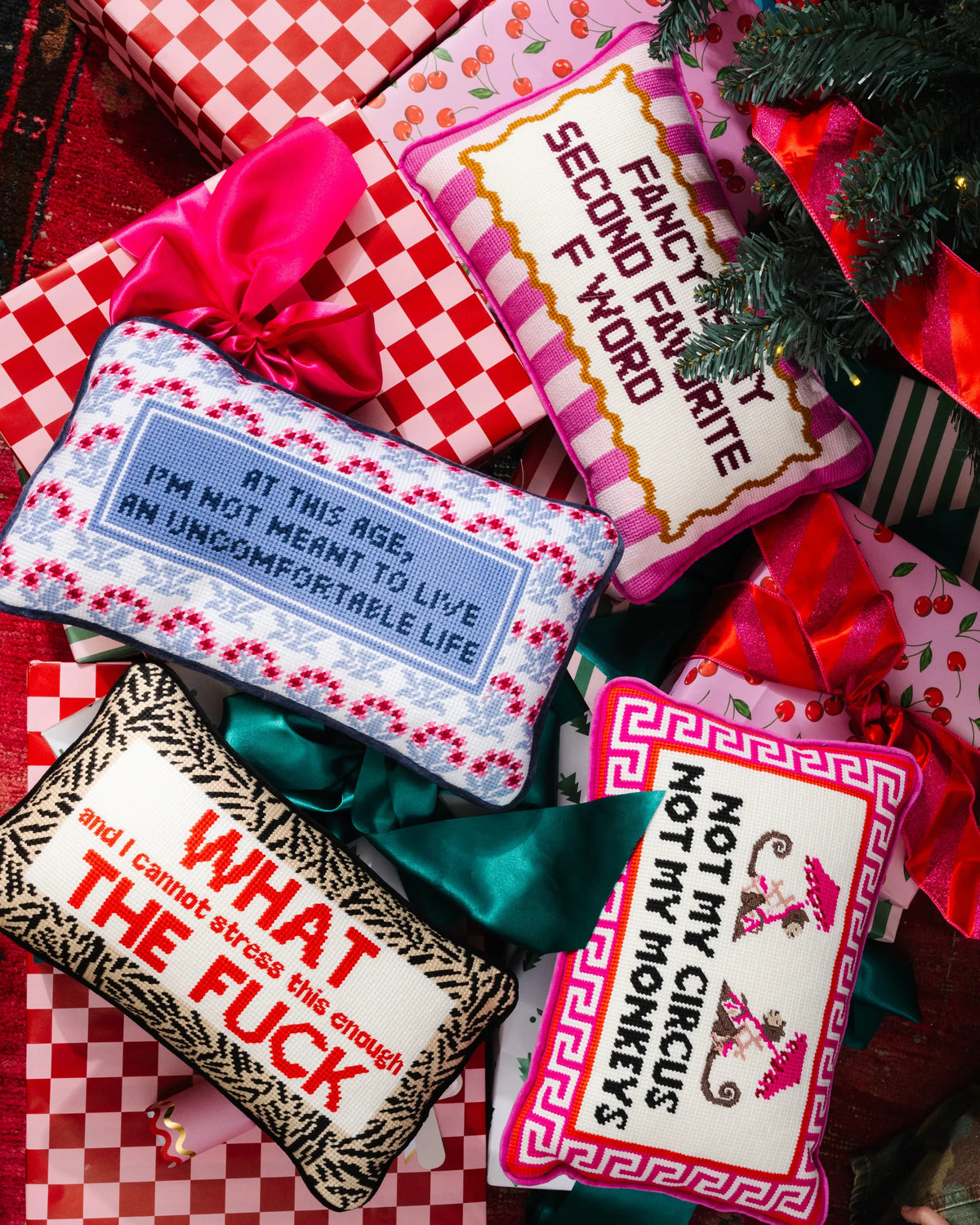 WTF Needlepoint Pillow - Furbish Studio