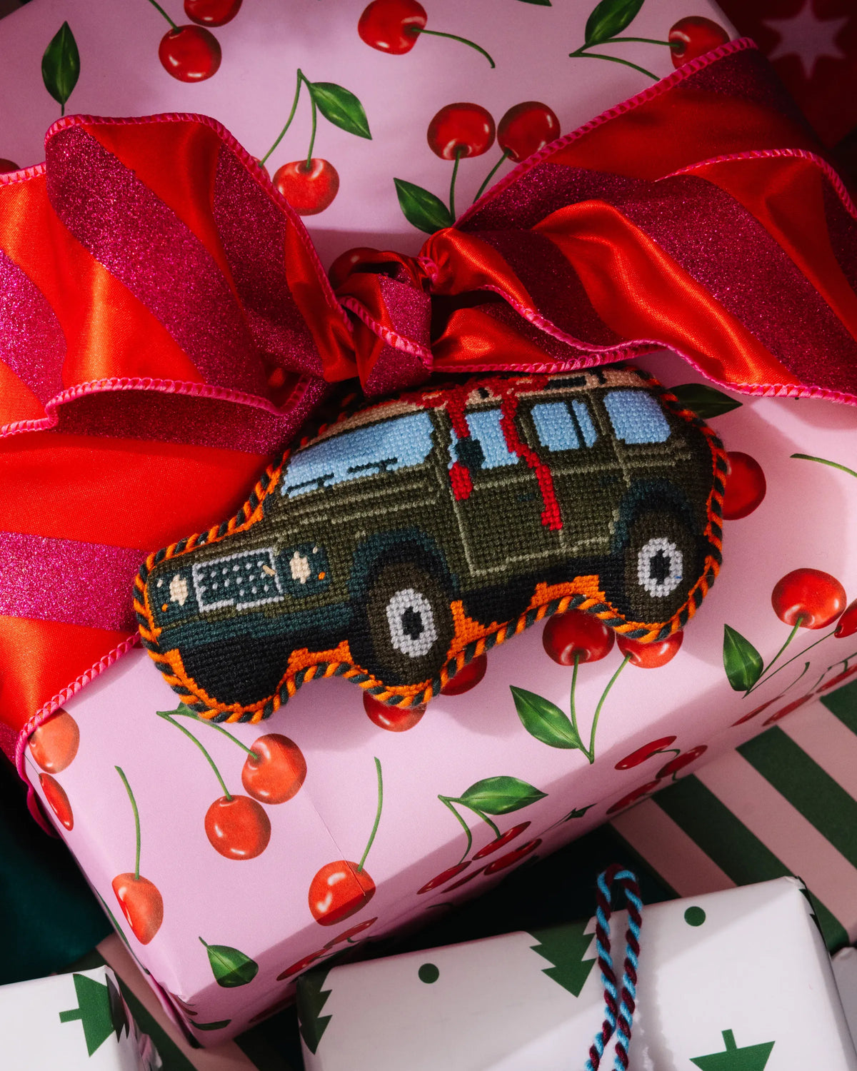 Needlepoint Icon Ornament - Safari Truck - Furbish Studio