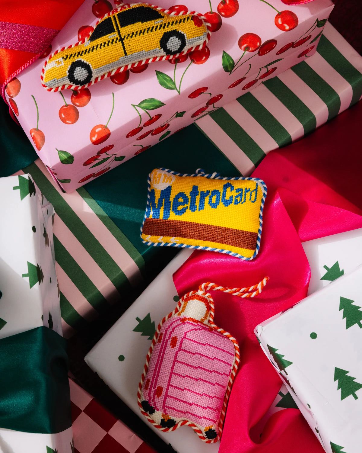 Needlepoint Icon Ornament - Metro Card - Furbish Studio