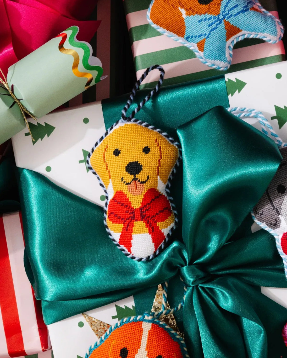 Needlepoint Icon Ornament - Golden Retriever - Furbish Studio