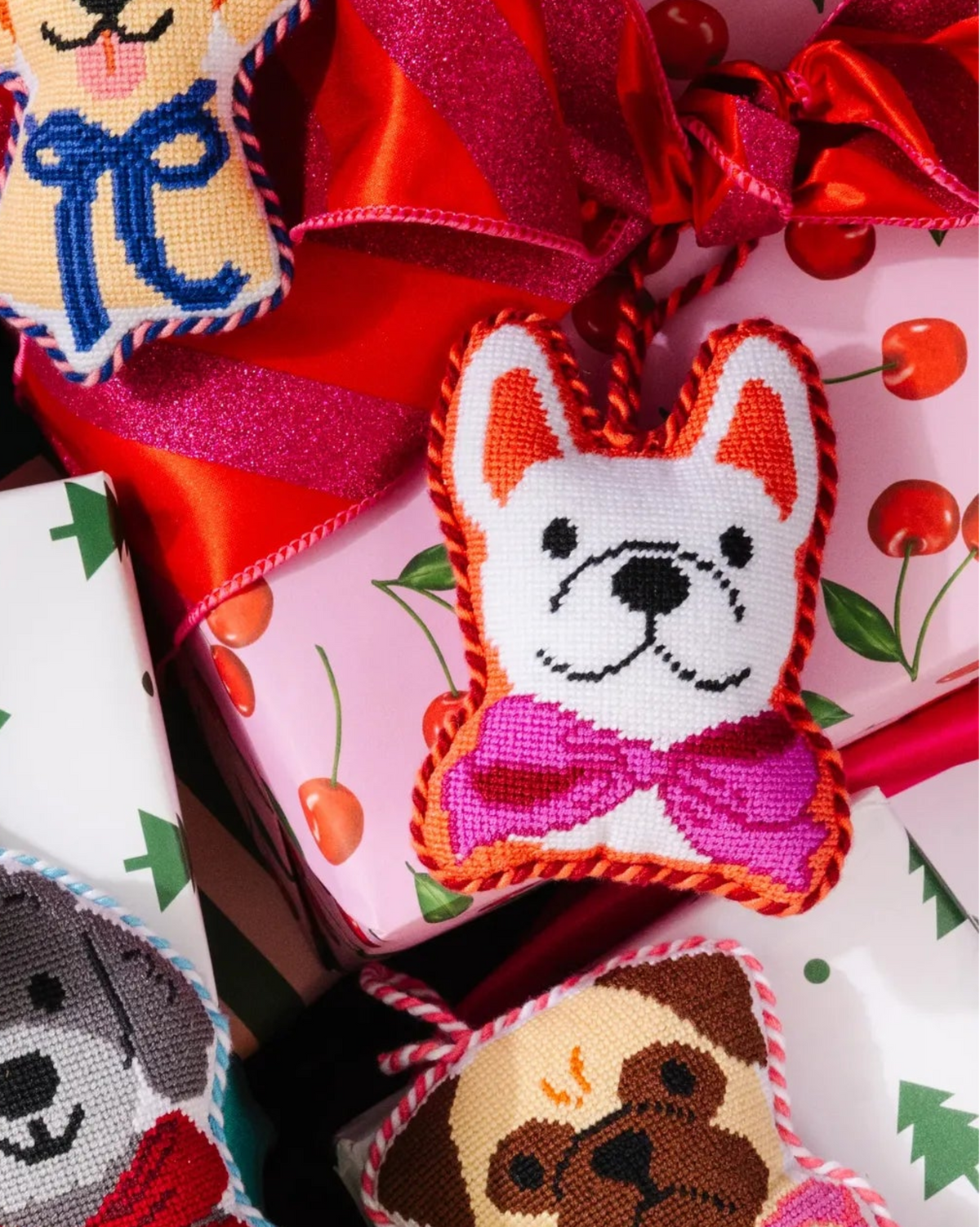 Needlepoint Icon Ornament - French Bulldog - Furbish Studio