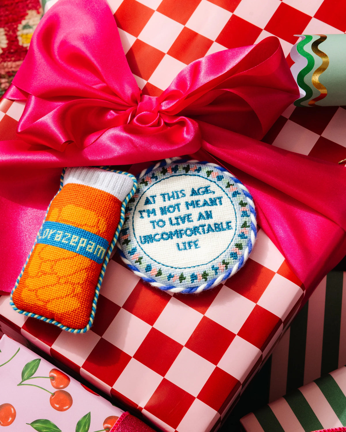Needlepoint Ornament - Uncomfortable Life - Furbish Studio