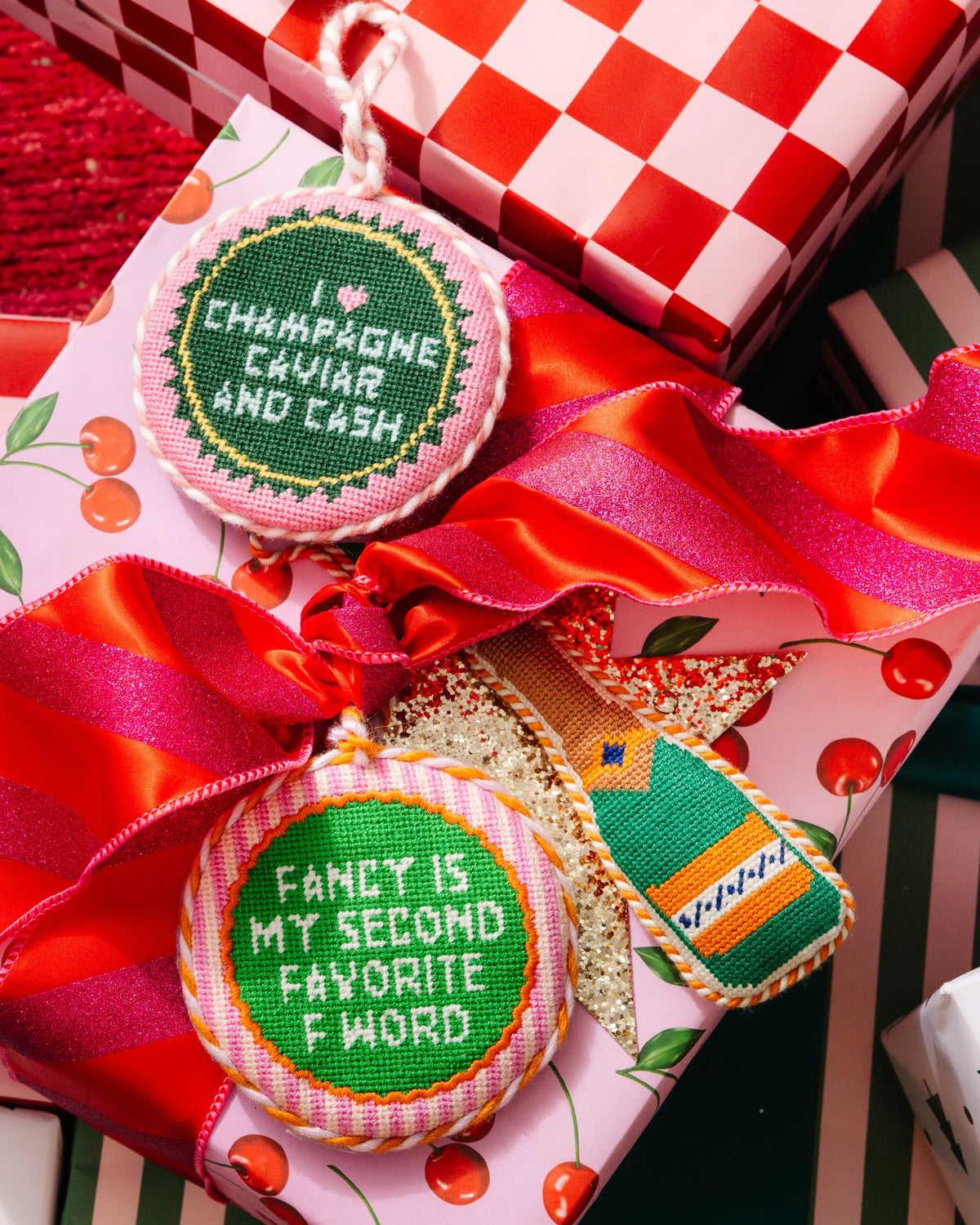 Needlepoint Ornament - Fancy F Word - Furbish Studio