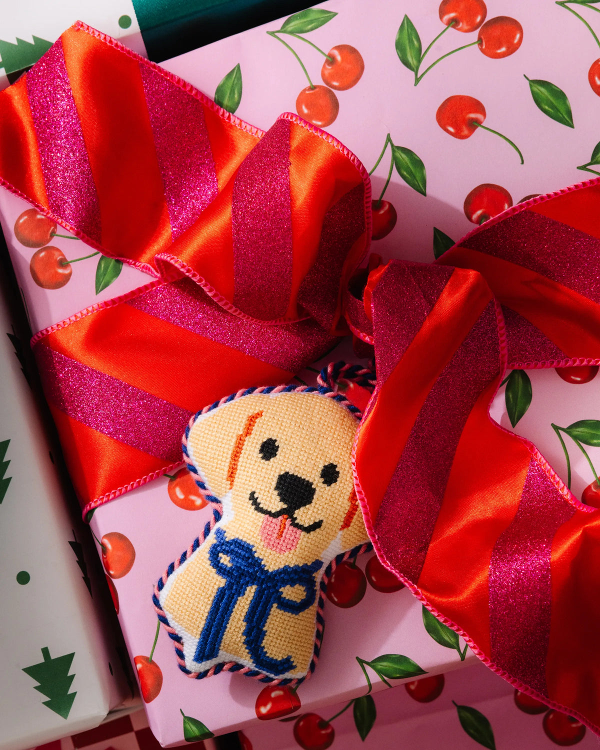 Needlepoint Icon Ornament - Yellow Lab - Furbish Studio